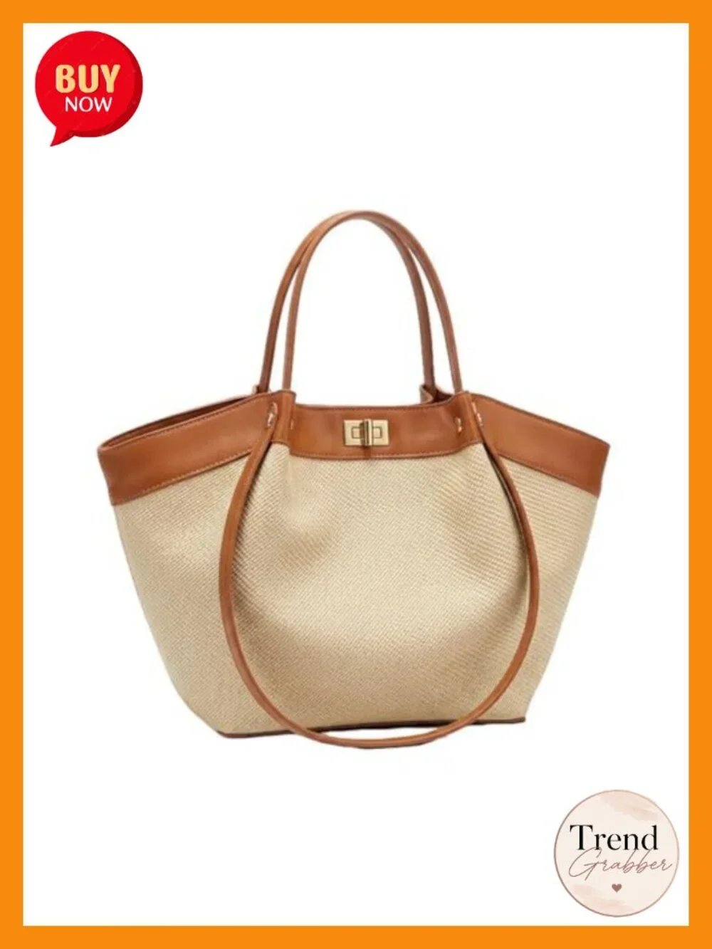 Women's Canvas & Faux Leather Tote Shoulder Handbag Winged Top-Handle Satchel